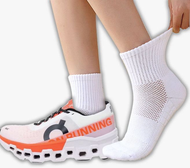 우제스트 발목보호 러닝 마라톤 양말 4개, 화이트