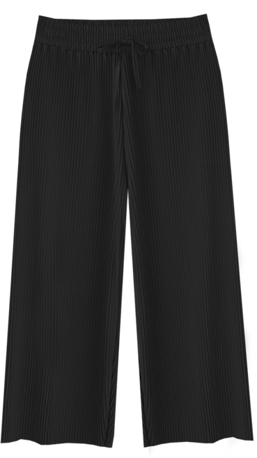 몰토벨리노 시스루 플리츠 팬츠 여름 8부 와이드 주름 바지