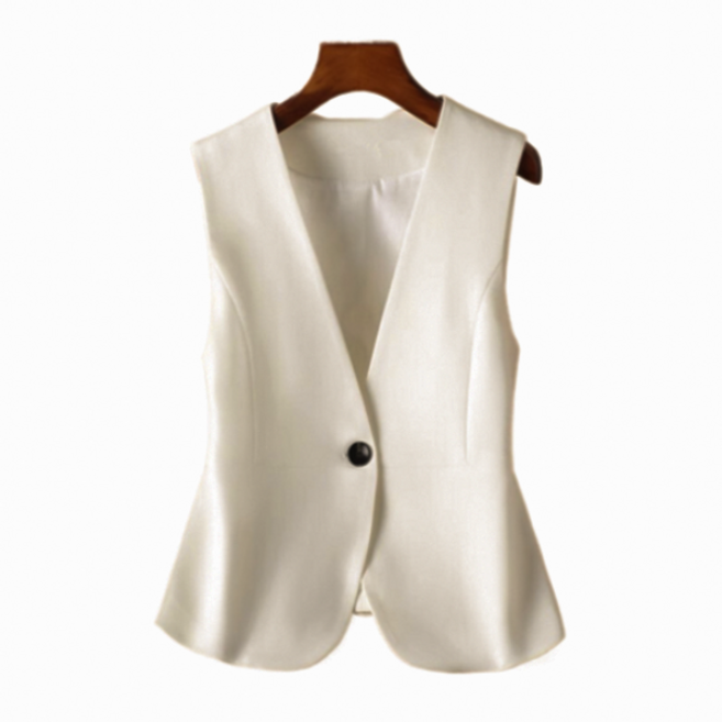 여성 정장 베스트 슬림 브이넥 쇼트 베스트