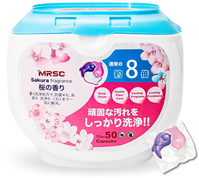 MRSC 딥클린 초고농축 올인원 캡슐세제 체리블라썸 퍼퓸, 50개입, 1개
