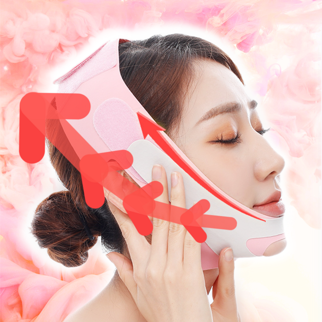 비오에스디자인 얼굴 리프팅 밴드 v라인 턱선 이중턱, 1개, 핑크