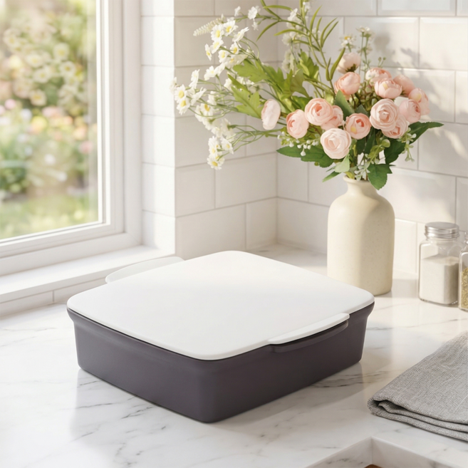 소노리떼 국산 실리콘 전자레인지 멀티찜기 2500ml, 1개, 퍼플그레이