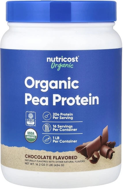 매우편하고 Nutricost 유기농 완두콩 단백질 초콜릿 454g(1lb) 끝내주게잘나가는상품, Nutricost유기농완두콩단백질초콜릿454g1lb, 454g, 1 - 쿠팡