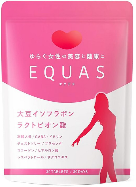 EQUAS 이퀄 생성 콩이소플라본 락토비온산 인삼 GABA 콜라겐 히알루론산 11가지 여성 서포트 성분 함유 국내제조 30일분 (30일분), 1개, 30정