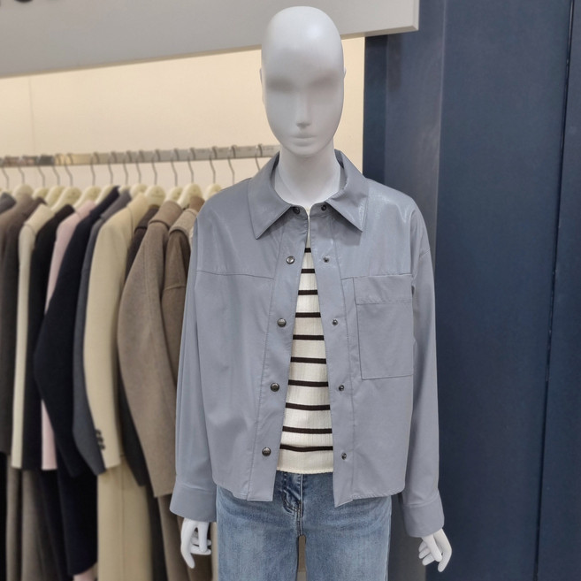 나이스클랍 나이스클랍 자켓형 레더 라이크 셔츠 A261PWL202_DG