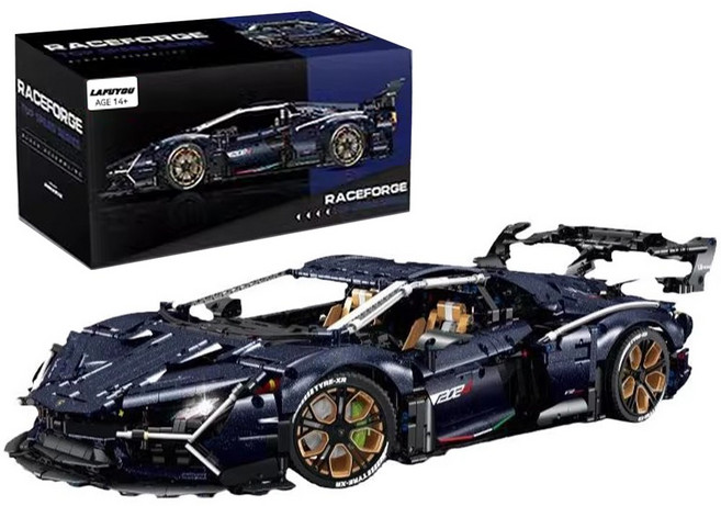 라푸유 네불라스 블루 람보르기니 하이퍼카 MOC블록 스포츠카 호환블럭 성인용블록놀이 테크닉자동차 MOC블록카 1:8스케일 MOC블록세트 [라푸유서비스], 오리지널, 1개
