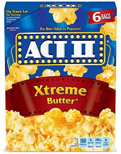 ACT II Xtreme Butter 레이스 전자레인지 팝콘 6개입 78g x3개, 1개, 1g