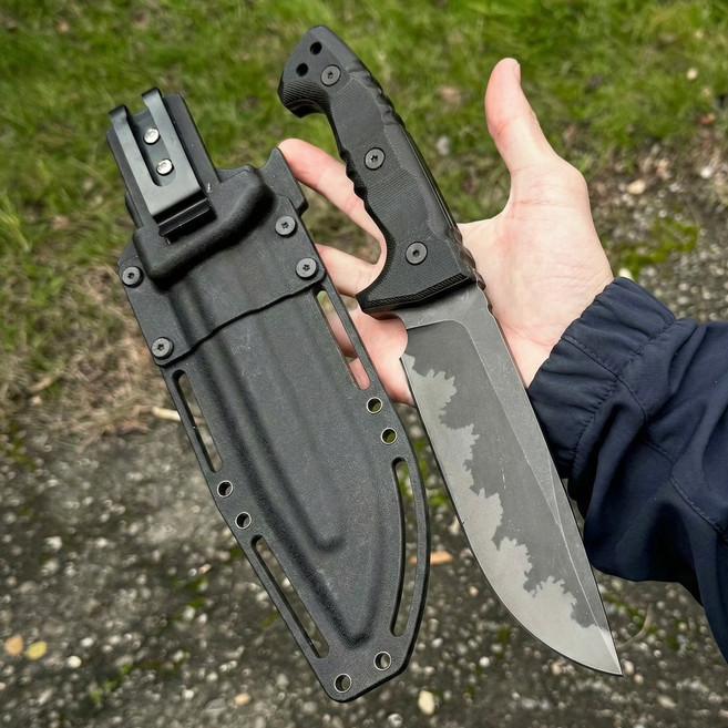 한국형 컴뱃 캠핑 나이프 K477 다용도 칼 정글도 대검, 블랙