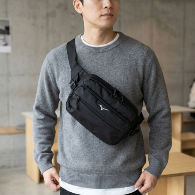 MIZUNO 힙색 미즈노 포켓 슬링 웨이스트백 공용 데일리 크로스백 크로스 운동가방 1851638, 05_gray, FREE