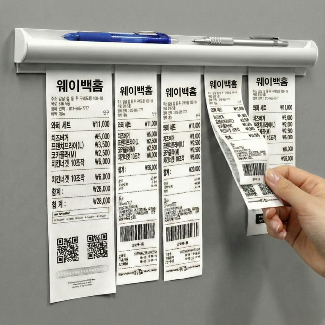 웨이백홈 무타공 볼펜거치 오더렉 400mm, 2개, 실버