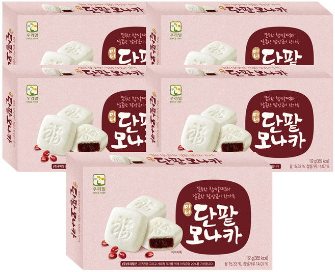 우리밀 미니 단팥 모나카, 5개