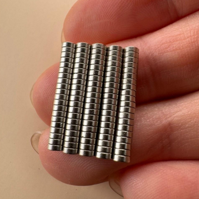D3*1T 네오디움 원형자석 ND 지름 3mm x 두께 1mm, 100개