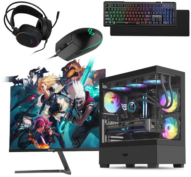 게이밍 컴퓨터 올인원 풀세트, 블랙, 06번 게이밍 컴퓨터 올인원 풀세트, 1TB, 32GB, WIN11 Home, 지포스 RTX 5060, 풀세트06번 R5-7500F