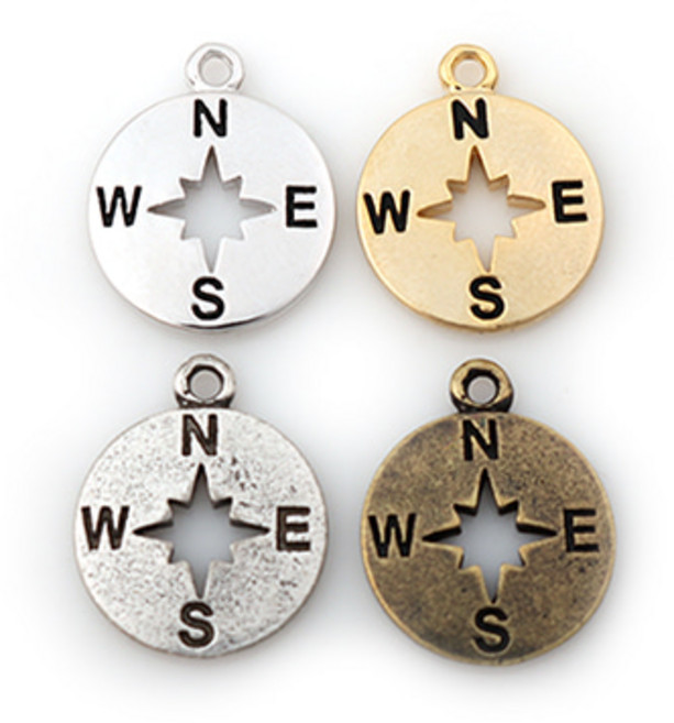 비즈아이 [7068-06]메탈펜던트 나침반 14x17mm 1개