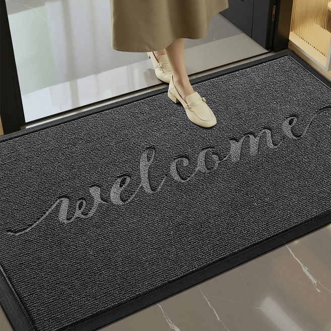 DEXI 1개 바닥 출입구 현관매트 웰컴 현관 미끄럼방지매트 그레이 현관 발매트 먼지 제거 논슬립, New Grey