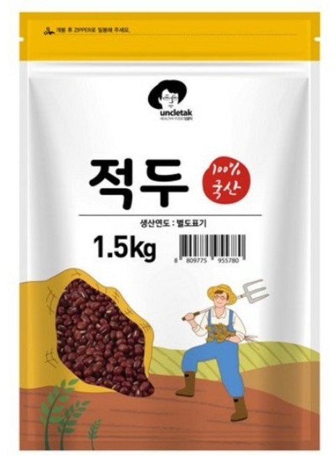 엉클탁 국산 적두 팥, 1.5kg, 3개