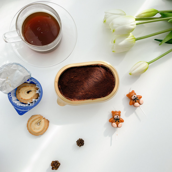 새담 SH-S05 미니 티라미수 용기 골드 / 미니 곰돌이 쿠키 바람떡 답례용기, 50개