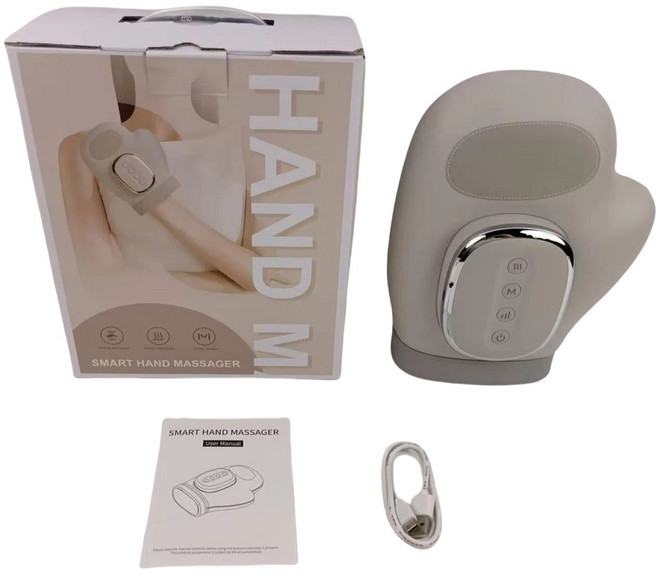 幸福家園氣囊熱敷手部按摩器 揉捏按摩 舒緩 三種模式可選, 灰白, e564