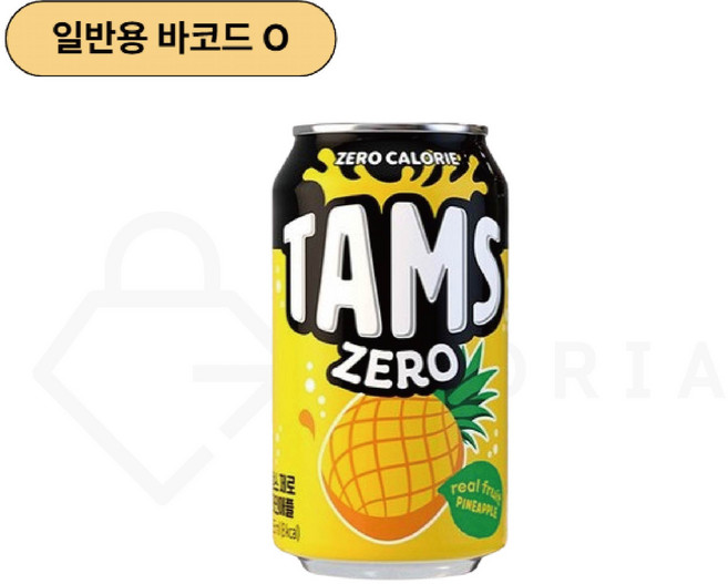 롯데칠성 탐스제로 파인애플 (355ml x 24캔) 업소용, 355ml, 48개