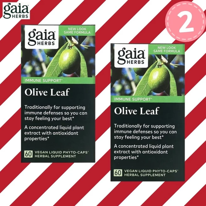 Gaia herbs 올리브잎 Extract 680mg 60캡슐 2개, 60정 - 쿠팡
