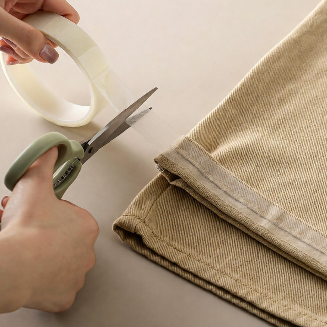 굿즈라이프 접착식 바지 옷 기장 밑단 셀프 수선 테이프 1cm+2cm, 1개, 화이트