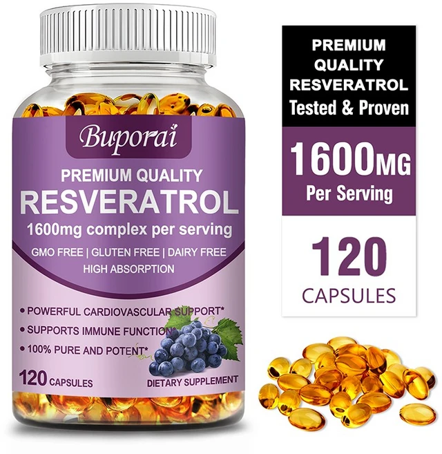 레스베라트롤 1600mg - 포도씨 녹차 케르세틴 - 노화 방지 항산화제, 2개, 120정 - 쿠팡