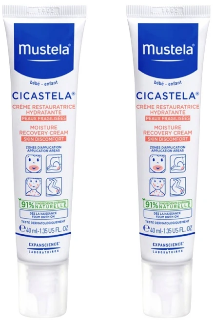 무스텔라 시카스텔라 리커버리 수분 아기크림 Mustela Cicastela Moisture Recovery Cream, 2개, 40ml - 쿠팡