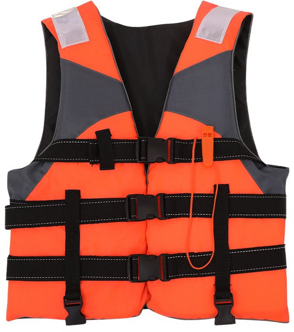 BLACK K7 성인 부력 경량 낚시 구명조끼 하중 범위 70-90KG 구조 호루라기+반사 테이프, 주황색