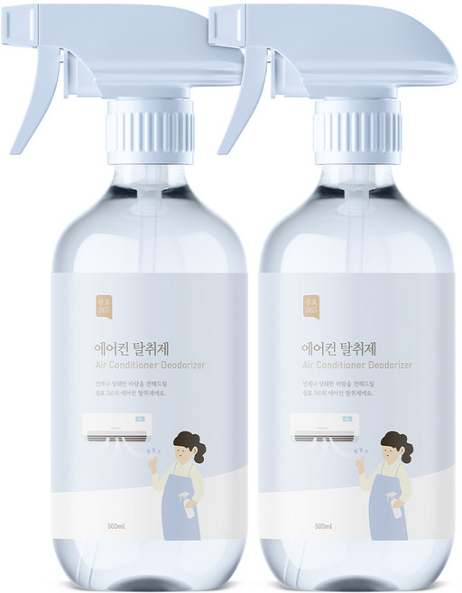 쉼표365 대용량 에어컨 탈취제 차량 일반 겸용, 2개, 500ml