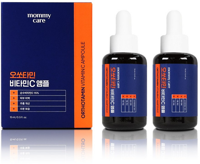 마미케어 오쏘타민 비타민C 고함량 다크서클 미백 기미 앰플, 15g, 15ml, 2개