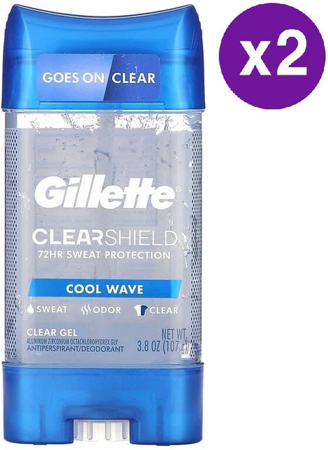 질레트 클리어 쉴드 쿨 웨이브 데오드란트 Gillette Clear Shield Cool Wave Deodorant, 2개, 107g - 쿠팡