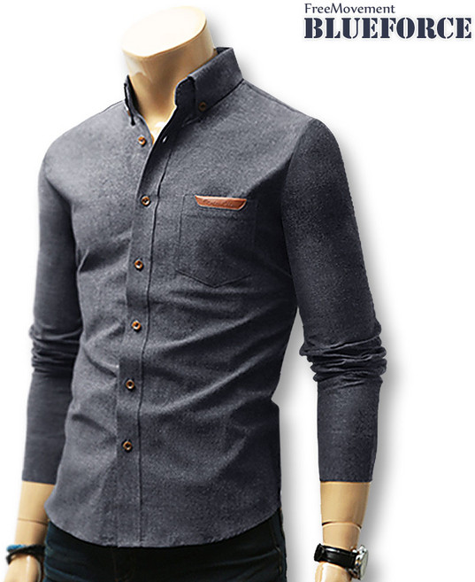블루포스 남성 BG포노스 긴팔 남방 포켓 패치 포인트 남자 겨울 셔츠