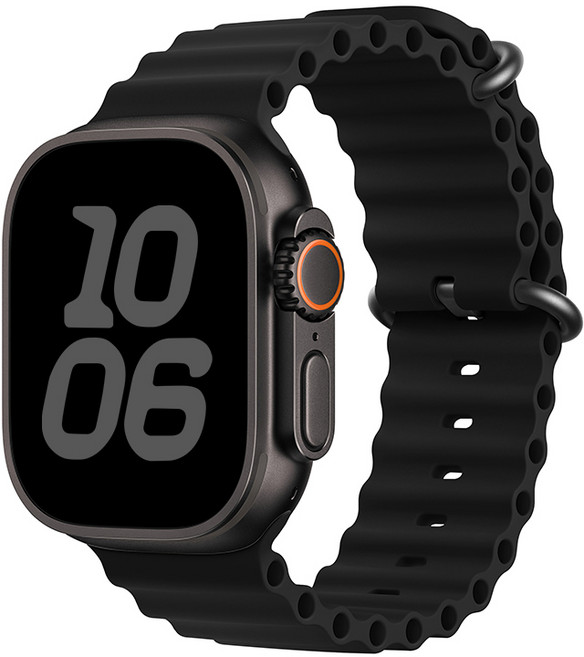 밴드톡 애플워치 호환 워터 실리콘 오션 밴드 스트랩 38/40/41/42/49/46/45/44/42mm 울트라 (11 10 9 8 7 6 5 4 3 2 SE2/3 Ultra2/3), 블랙블랙버튼