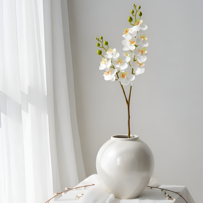 랑마르쉐 아마빌리스 쌍대 호접란 조화, 1개, 화이트