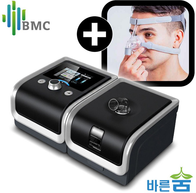 BMC 양압기 G2 자동/ 수동 지원 나잘마스크 포함 수면무호흡 코골이방지 양압기, G2 + N5나잘마스크 / S, 1개