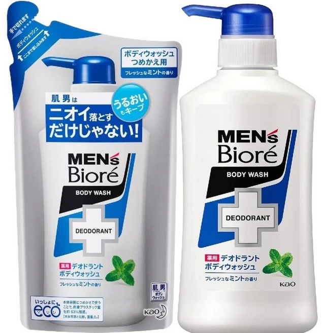 카오 맨즈 비오레 데오드란트 바디워시 프레쉬 민트향 본품440ml+ 리필380ml /실속세트 - 쿠팡