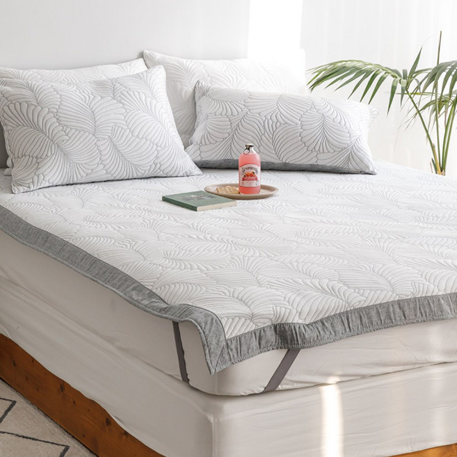 [알렌드리] 국산 듀라론 여름 냉감 침대 패드 쿨매트, 그레이, 패드 단품