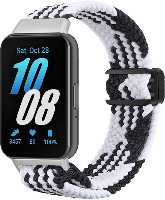 별다섯 갤럭시 핏 3 용 브레이드 솔로 루프 마그네틱 스트랩, 블랙화이트, 1개