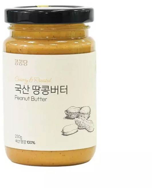 국산 땅콩버터 230g (무첨가 100% 피넛버터 무설탕 땅콩잼), 1개