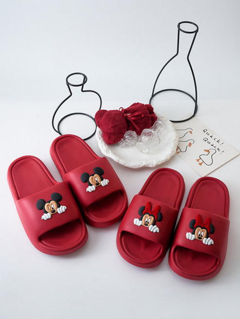 미키 미니마우스 실내 실외용 쿠션 아쿠아 슬리퍼 실내화