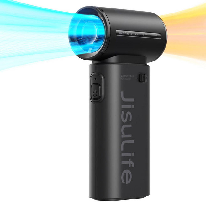 휴대용 선풍기 JISULIFE 핸드 헬드 터보 팬 5000mAh 18H 충전식 배터리 초강력 바람 다목적 포켓 미니, 01) 5000mAh Black
