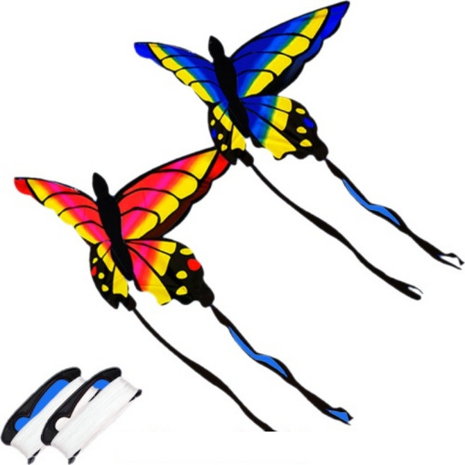 대형나비 연날리기 만들기 얼레포함(끈길이100m), Red