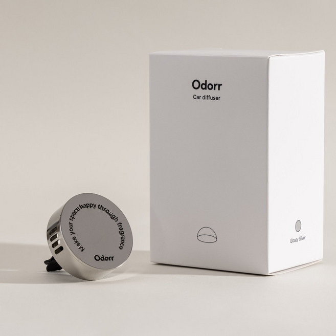 오도르 차량용 방향제 송풍구 디퓨저 실버(유광), 1개, 칠링베이