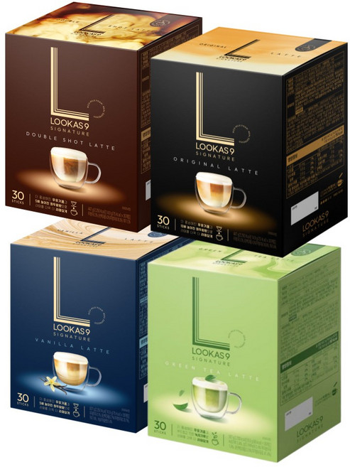 <꾼들> 남양 루카스나인 라떼 30T 세트 오리지널+바닐라+더블샷+그린티 4종