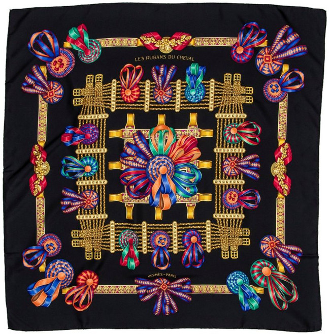 에르메스 중고 레 루반 두 셰발르 스카프