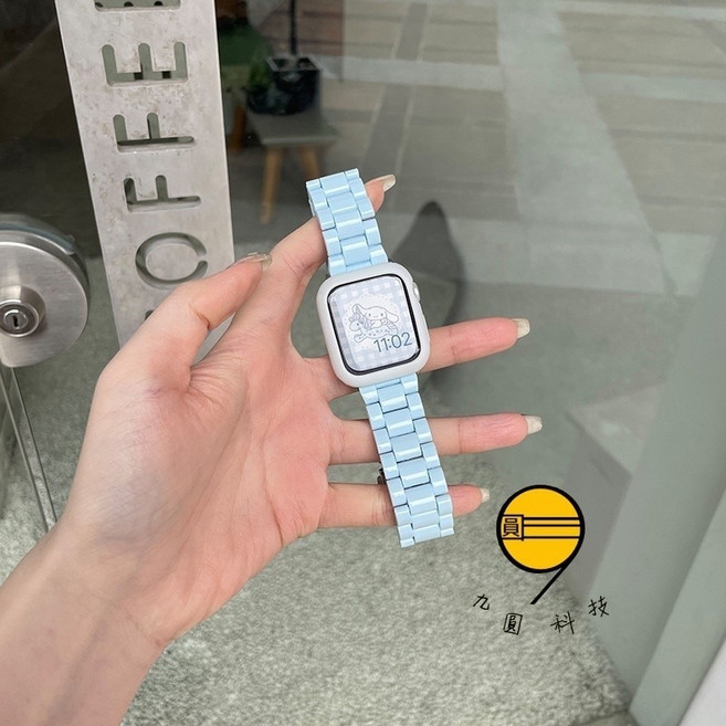 蘋果手錶錶帶 保護殼套裝, 糖果色三株-套裝淺藍,46mm（S11/S10）通用, 1個