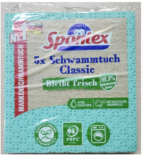 스폰텍스 셀룰로오스 스펀지 항균 행주 수세미 집들이 선물세트 5P, 1개, 5개입 1개