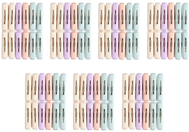 투데이리빙 84개입 세트 대용량 파스텔 모던 빨래 집게 옷감 손상없는 양말 속옷 수건 건조 다용도 강력 고정 무자국 미니 빨래집게, 84개, R98315A(혼합