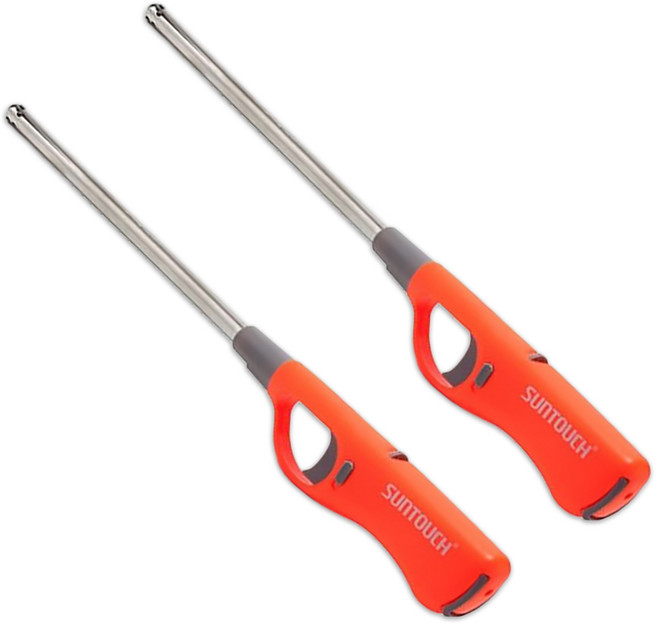 청사기공 썬터치 가스점화기 라이타총 불총 주방라이타 멀티충전식가스점화기, 2개, 오렌지