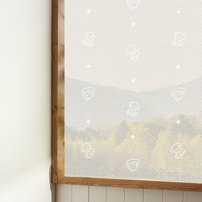 홈트너 창문 점착형 7중 단열뽁뽁이 강아지, 1개